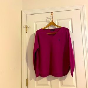 POLO Ralph Lauren classic v-neck sweater! Attractive, soft & comfortable. SZ L.